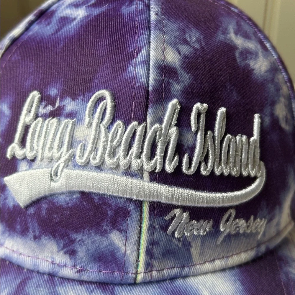 NWOT Sunsations embroidered Long Beach Island NJ Tie Dye LBI adjustable Hat OS